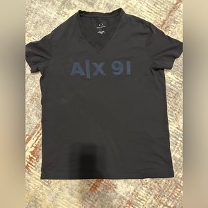 T-shirt for men from Armani Exchange. V neck, black color, Large size